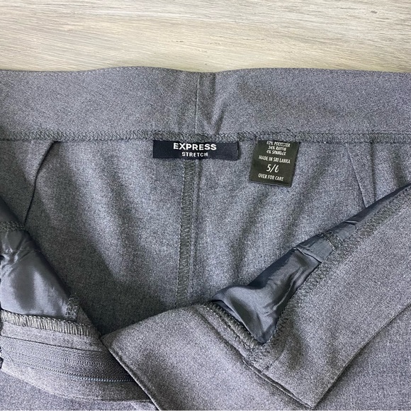Express Stretch Capri Dress Pants Bottom Cuffed Grey in Color Size 5/6 EUC - Picture 5 of 7